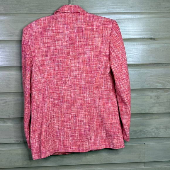 Talbots Women Pink Blazer Suit Jacket Pure Silk Size 4 Petite - Picture 4 of 7